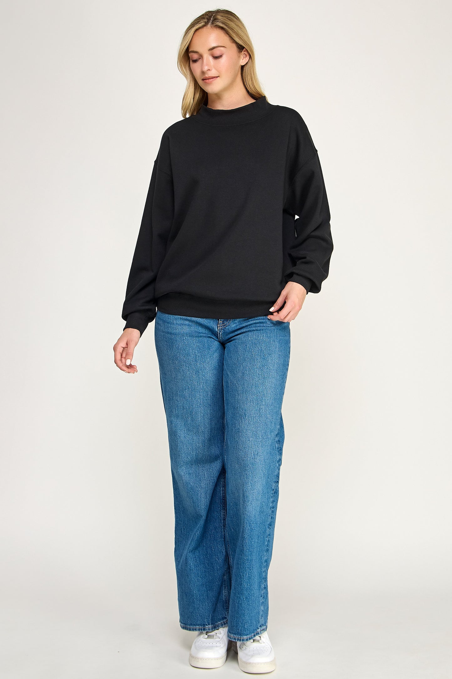 Essentials Black mock neck sweatshirt