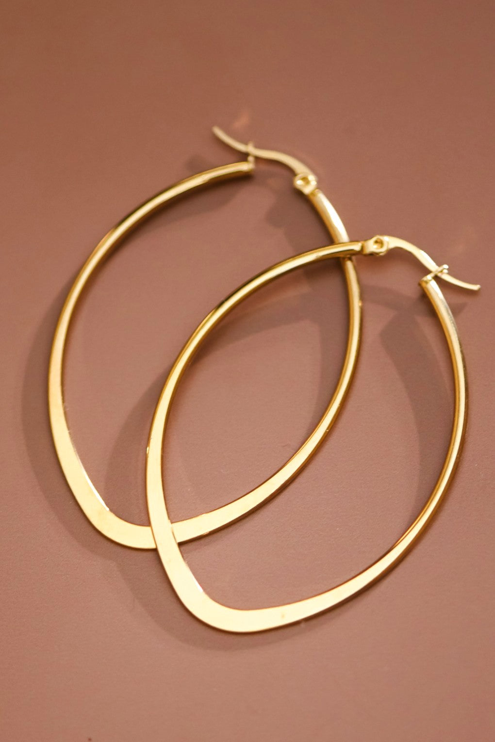 18k Gold Plated Waterproof Stainless Steel Hoop Earrings