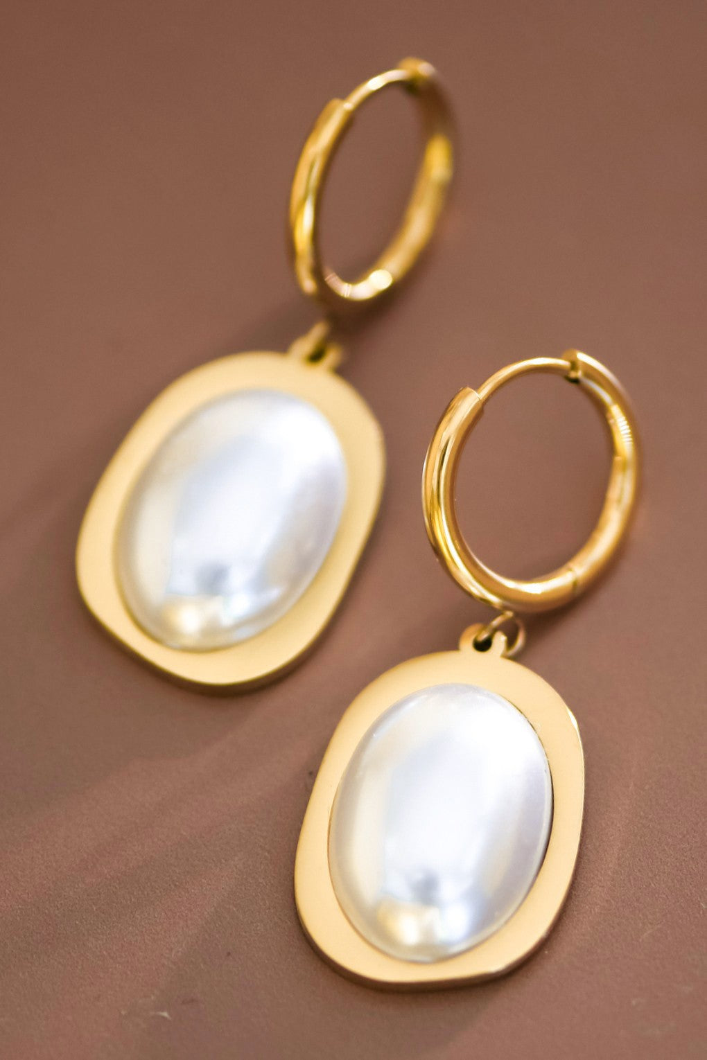 18k Gold Plated Waterproof Stainless Steel Drop Earrings