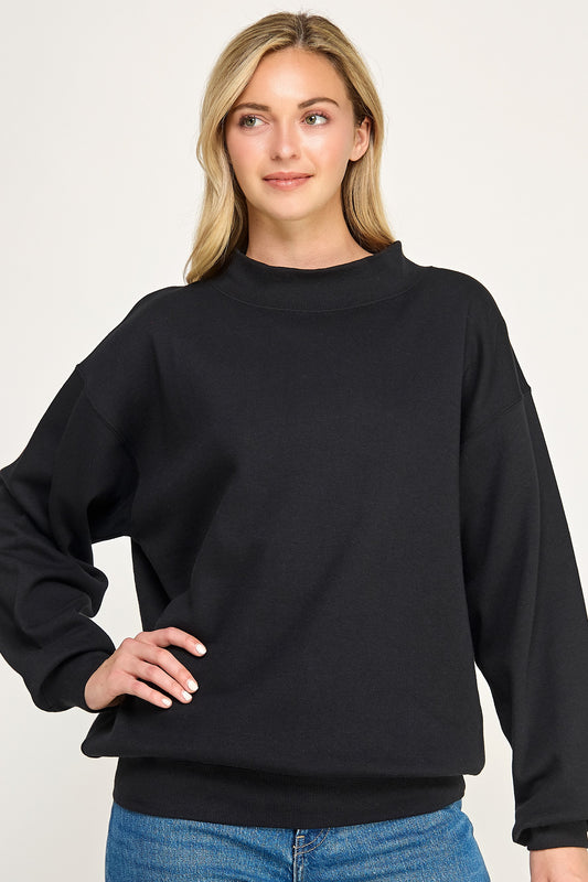 Essentials Black mock neck sweatshirt