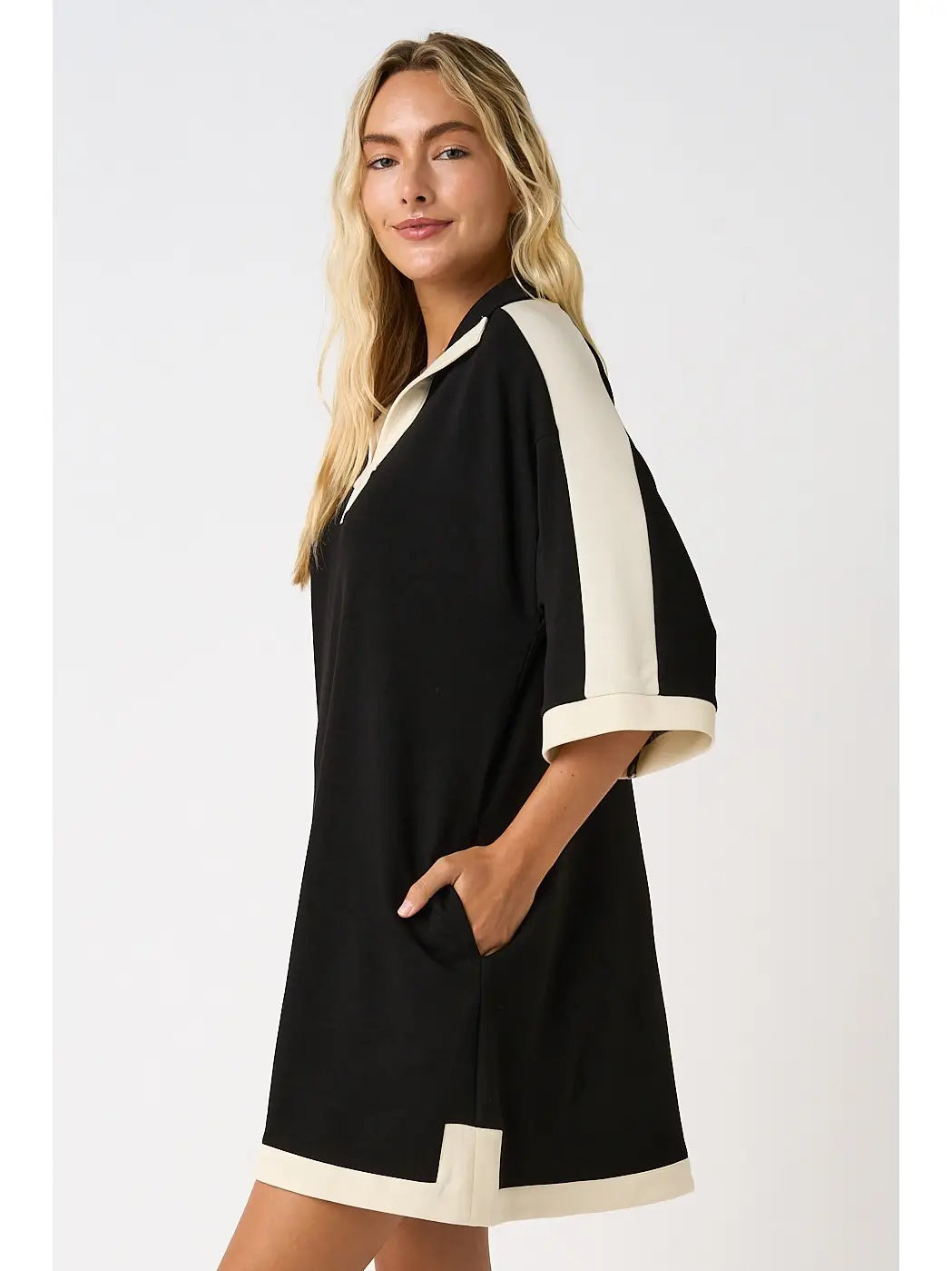 Cloud Knit Mini Shirt Dress
