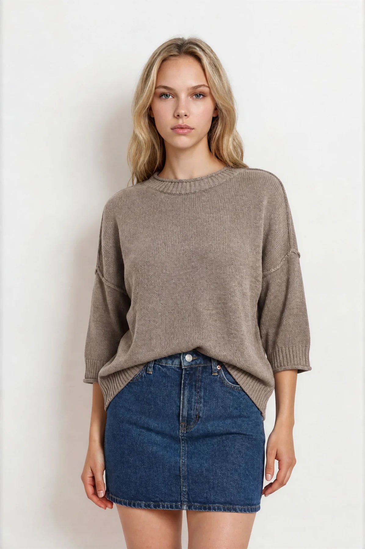 Drop shoulder sleeve pullover