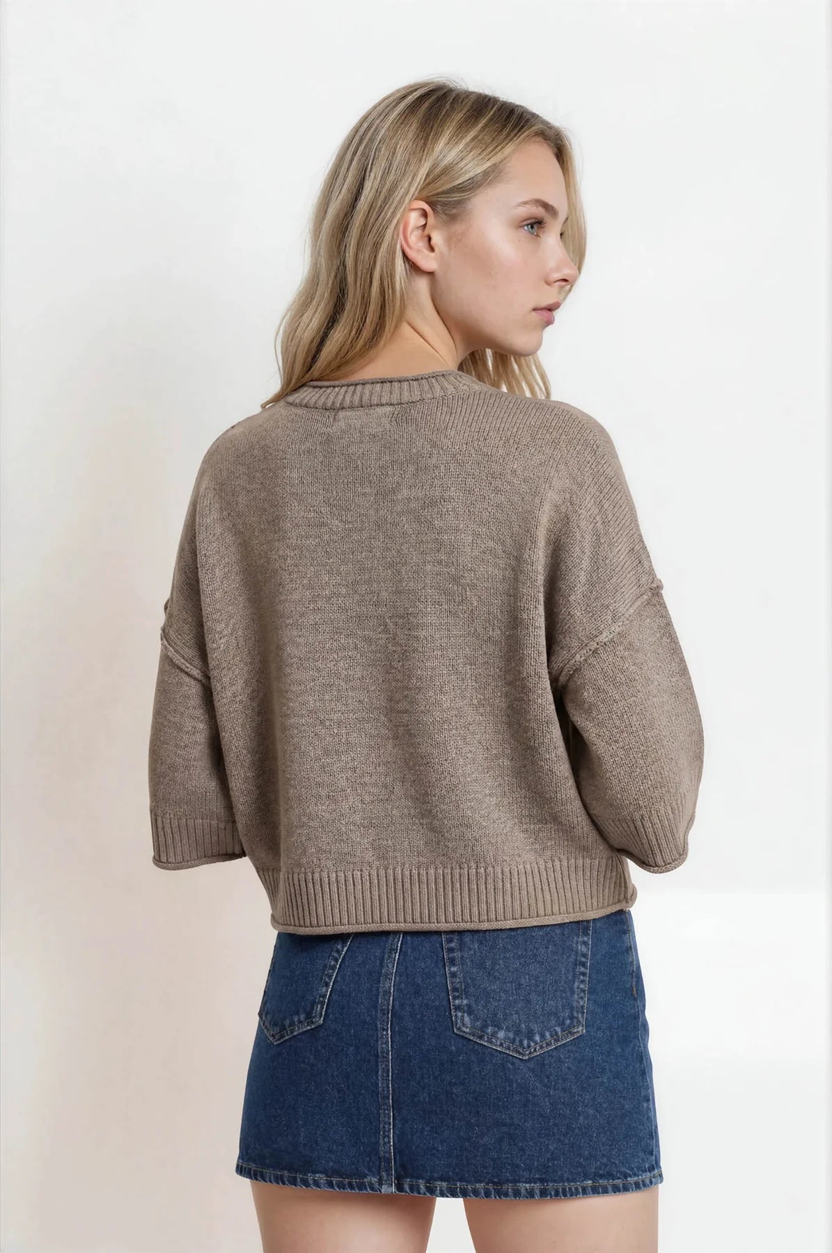 Drop shoulder sleeve pullover