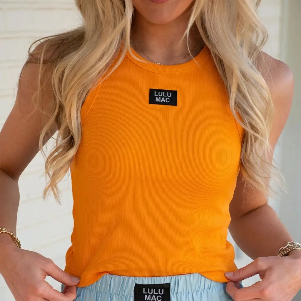Lulu Mac Bulldog Orange Tank