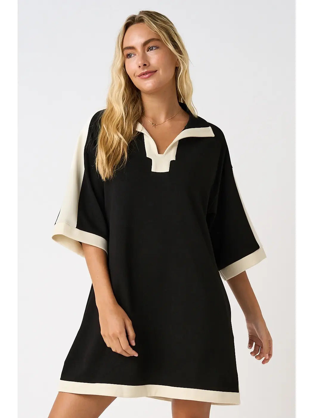 Cloud Knit Mini Shirt Dress